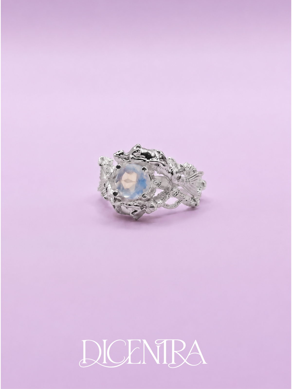 Anillo Sirena Piedra Luna