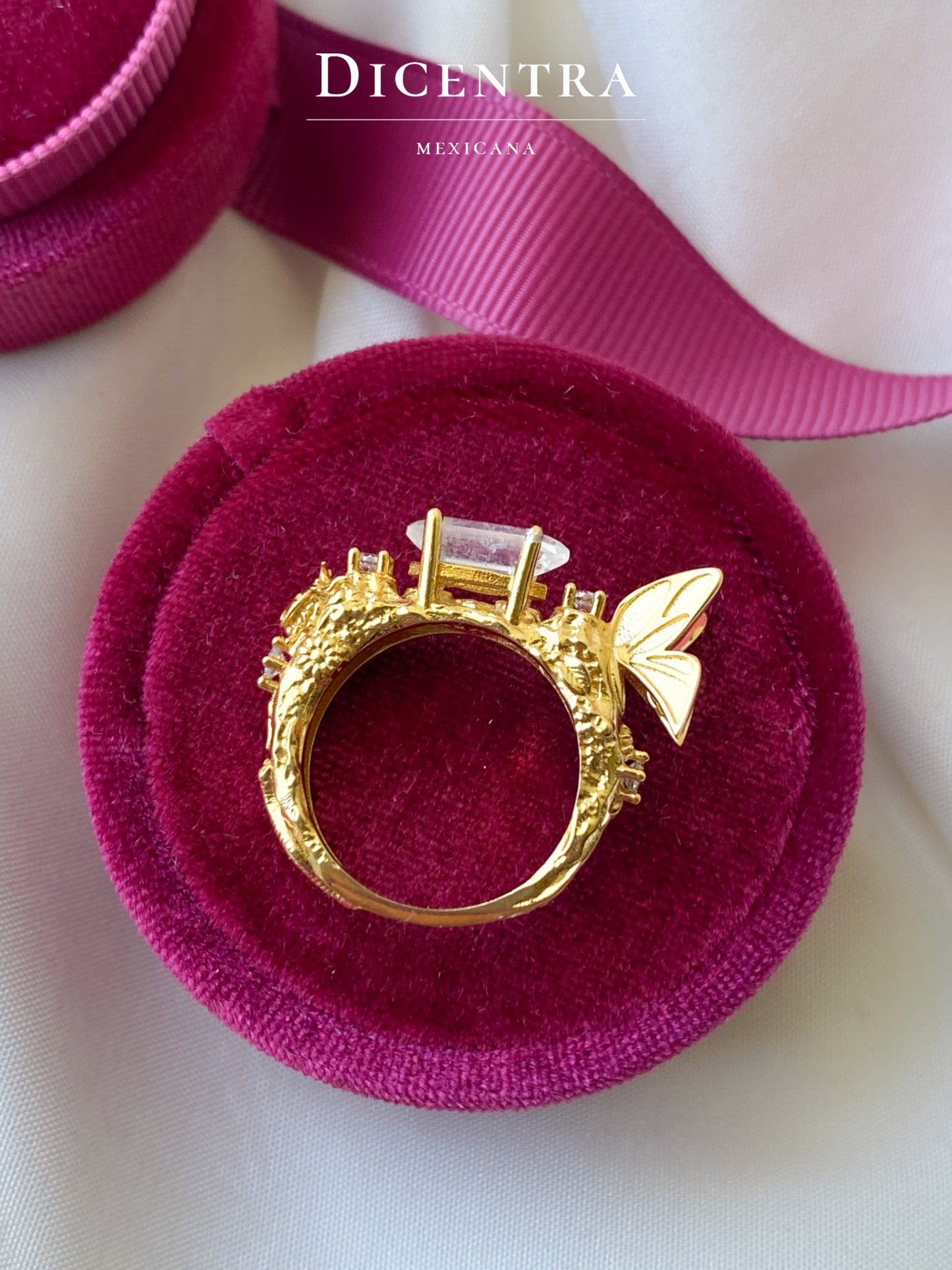 Anillo Mariposa Piedra Luna