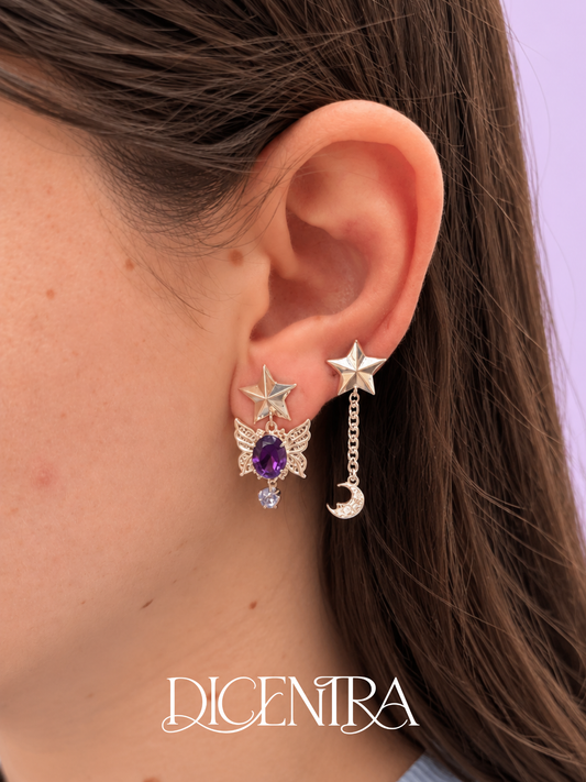Aretes Mariposa (estrella de Tanzanita)