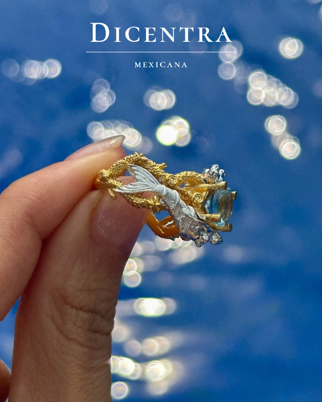 Anillo Sirena oro 14K