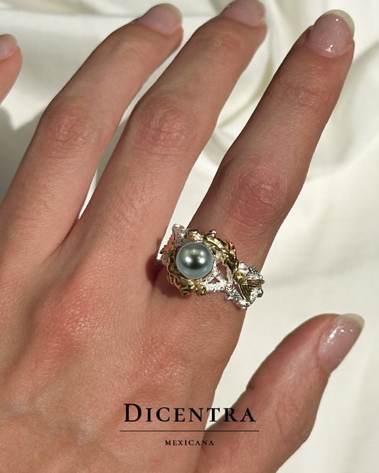 Anillo Sirena Perla negra (pre venta)