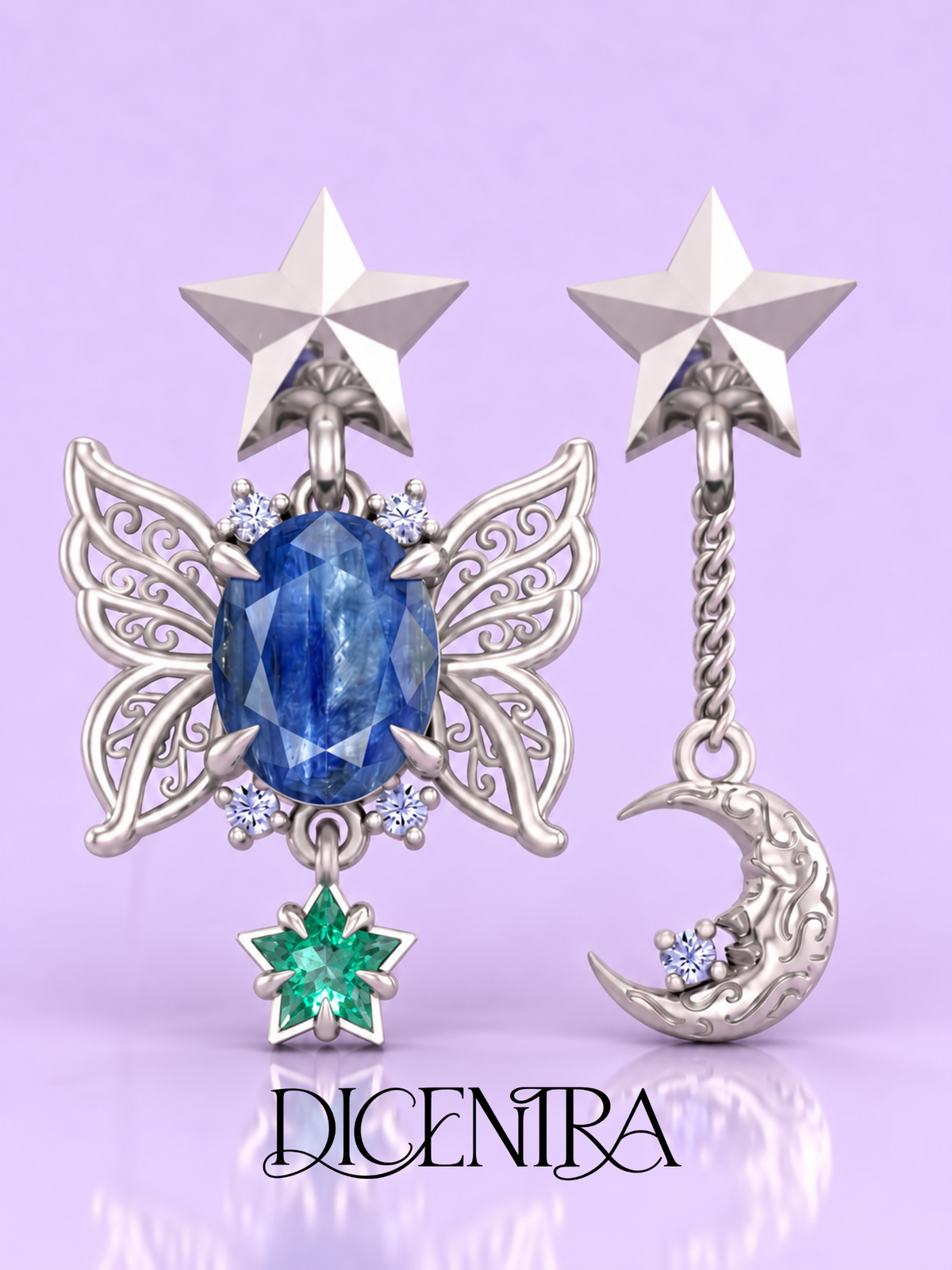 Aretes Mariposa (estrella de Esmeralda)