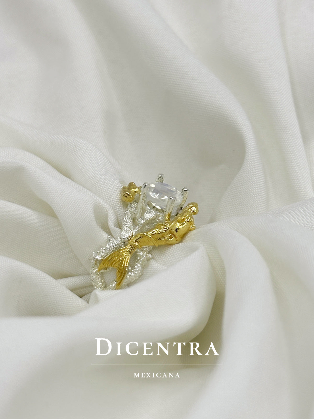 Anillo Sirena Piedra Luna