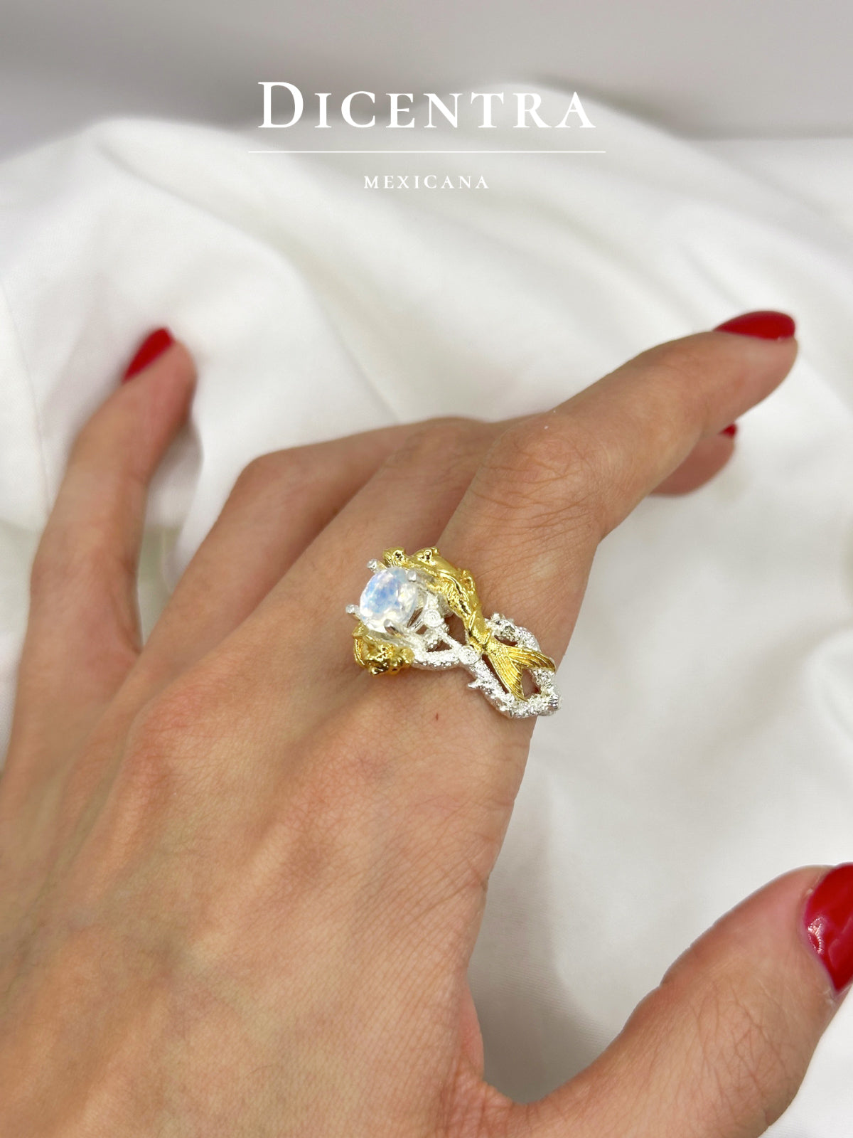 Anillo Sirena Piedra Luna