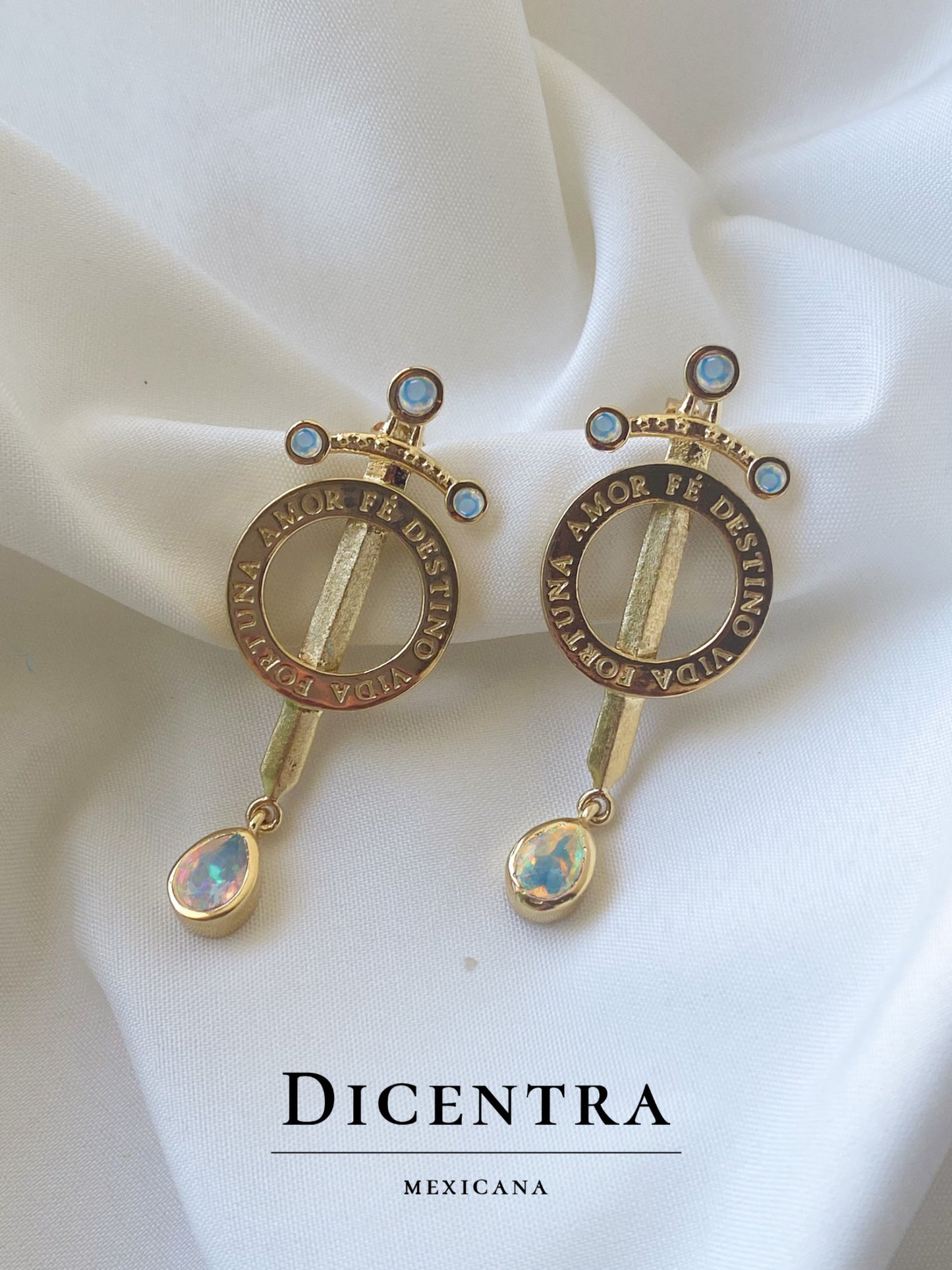 Aretes Fortuna Ed. Especial ópalo blanco