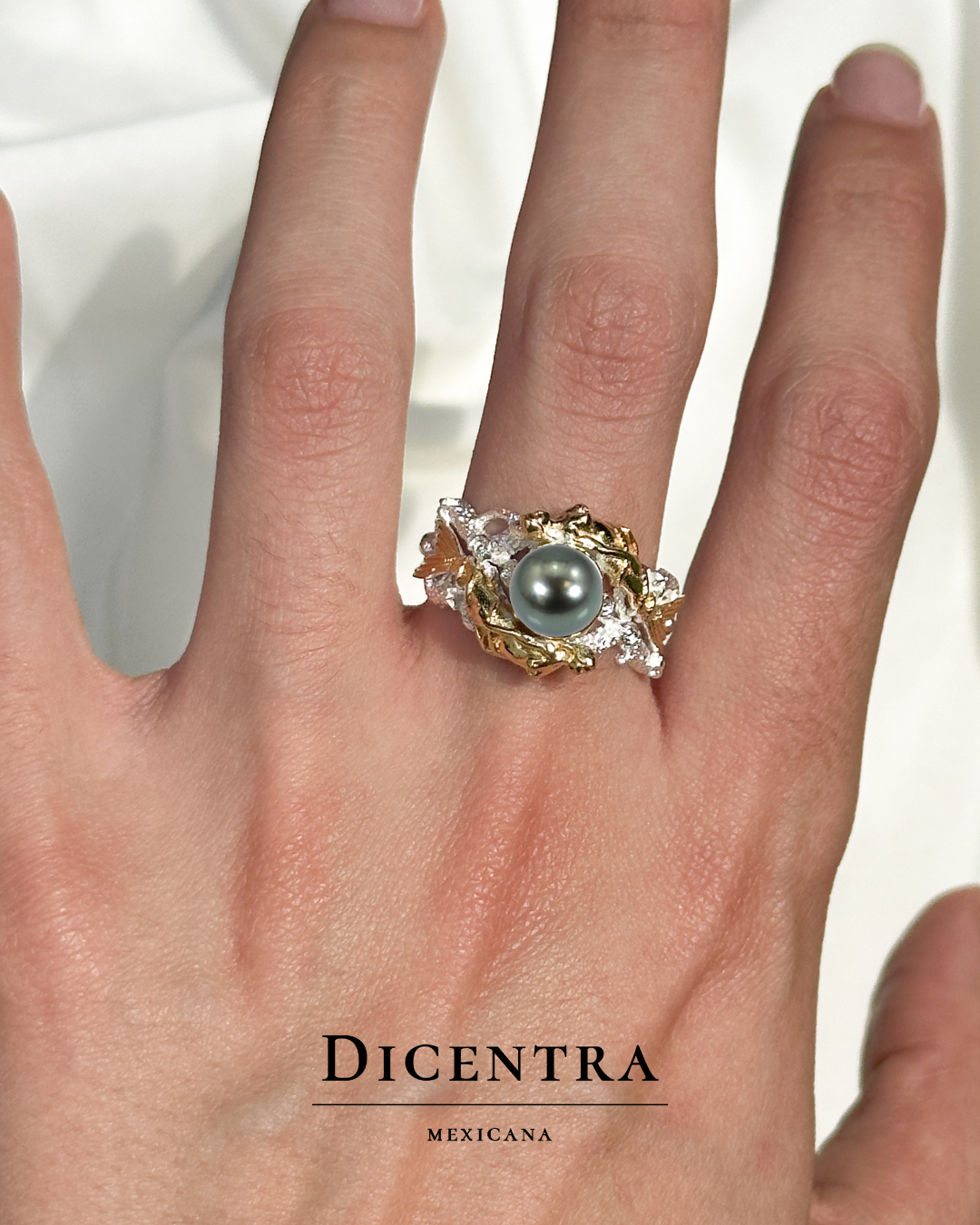 Anillo Sirena Perla negra (pre venta)