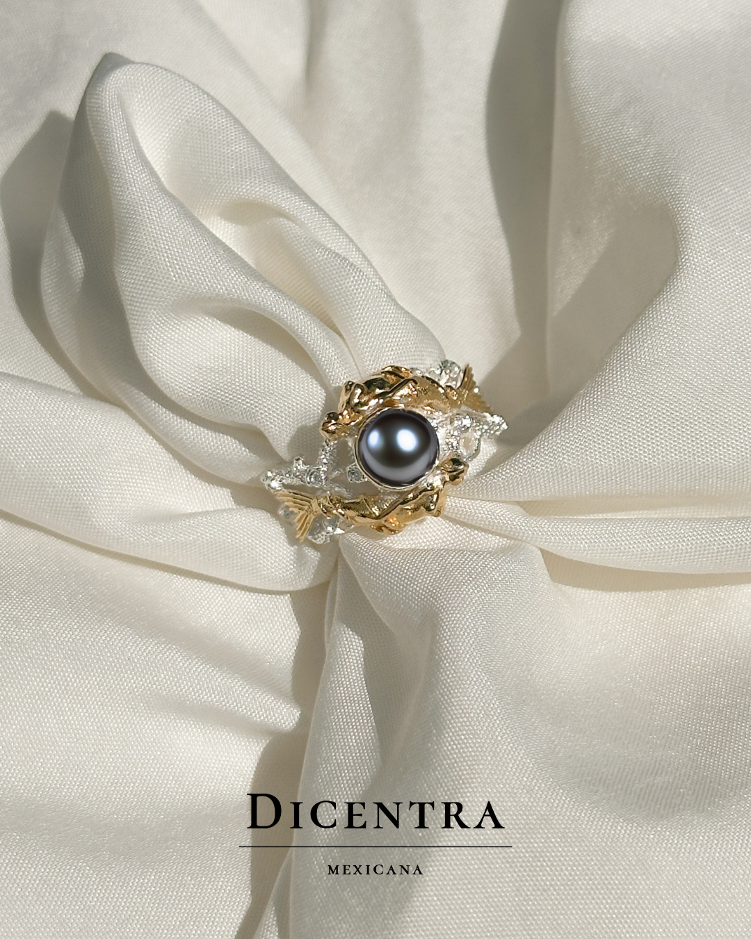 Anillo Sirena Perla negra (pre venta)