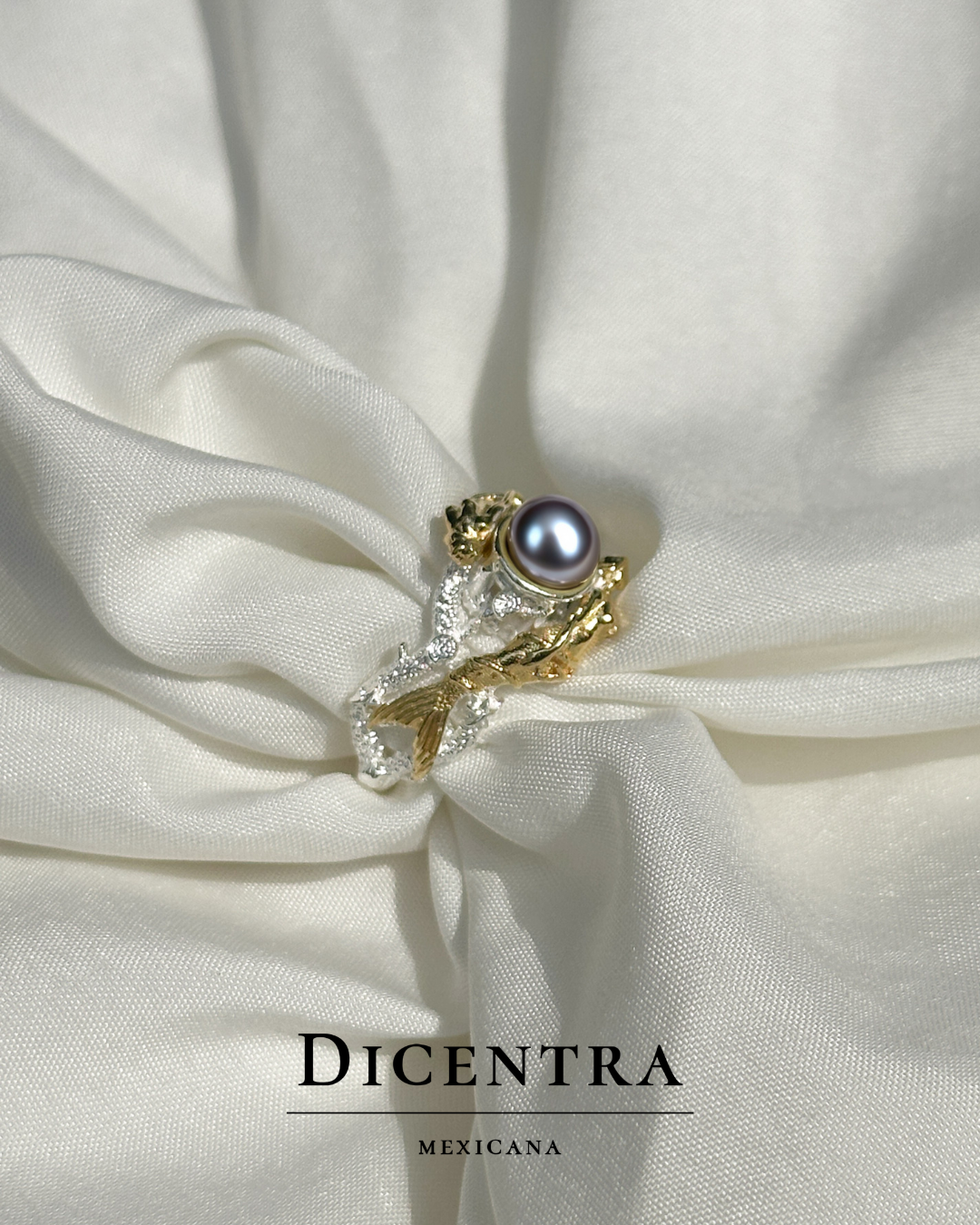 Anillo Sirena Perla negra (pre venta)