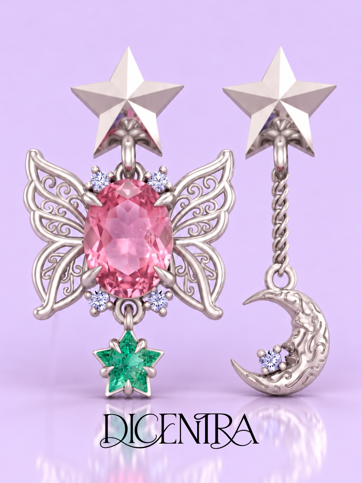 Aretes Mariposa (estrella de Esmeralda)