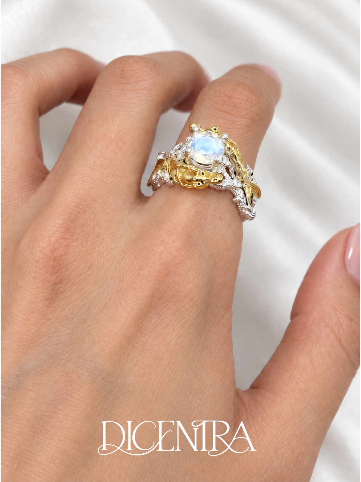 Anillo Sirena Piedra Luna
