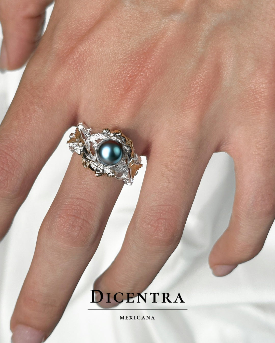 Anillo Sirena Perla negra (pre venta)