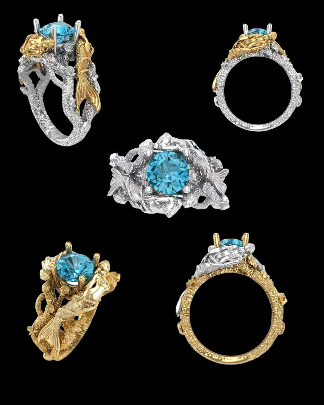 Anillo Sirena oro 14K