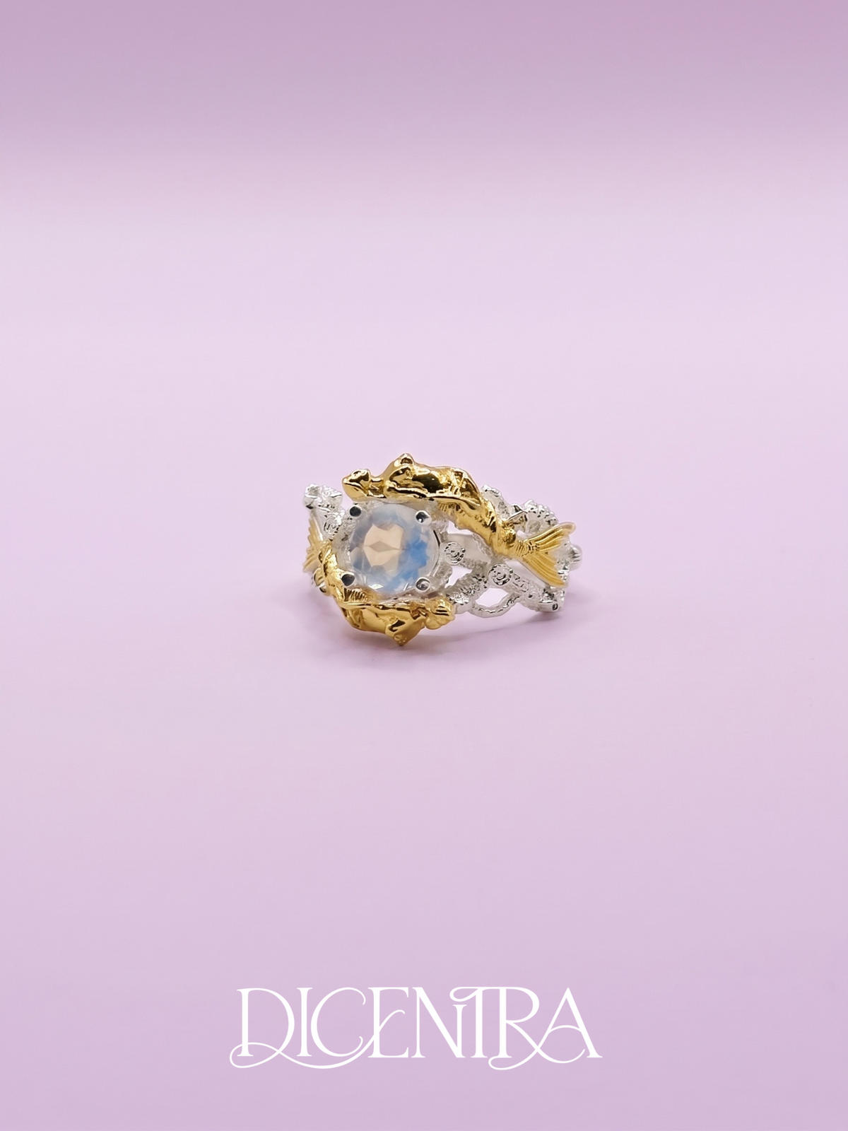 Anillo Sirena Piedra Luna