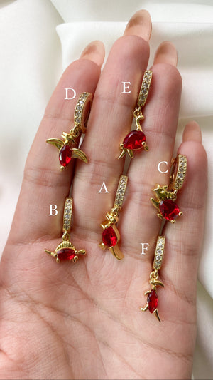 Dino Solo earrings (Rojo)